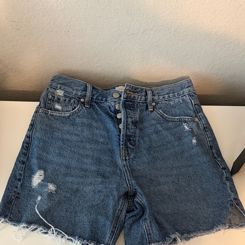 Denim Blue Women's Distressed Shorts